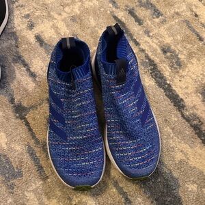 Adidas Blue Multicolor Knit Slip-On Sneakers